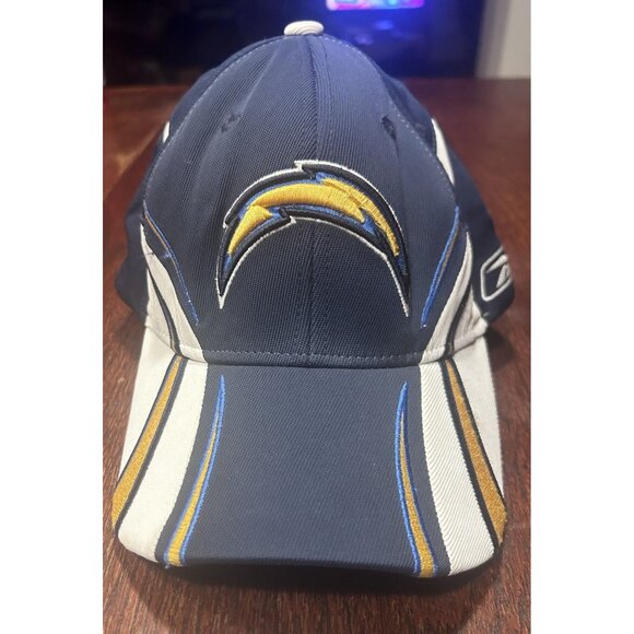 Reebok Charges NFL Men's One Size Stretch Fit Hat Blue/White - Picture 1 of 9